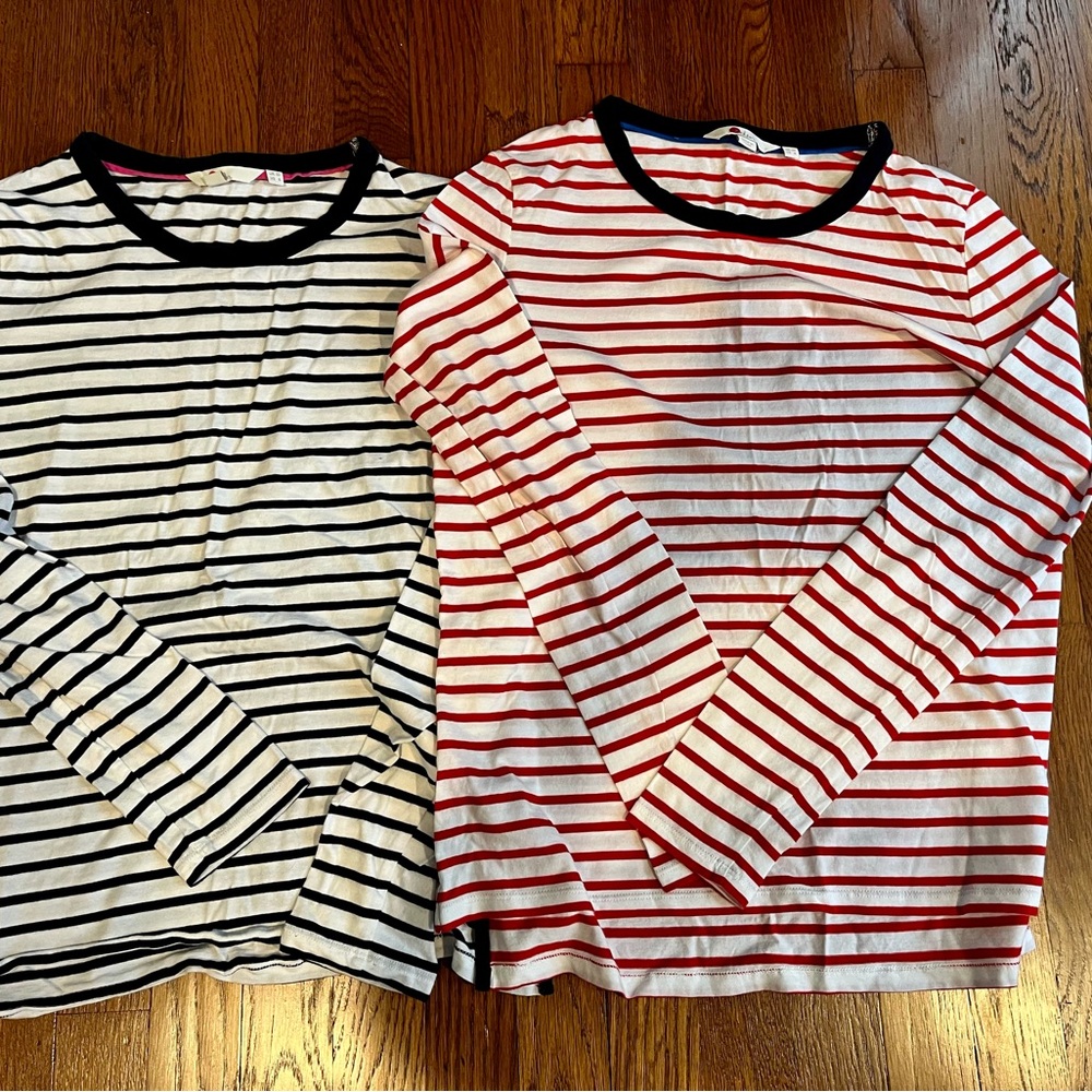 Lot of two Boden cotton long sleeves T-shirts.
